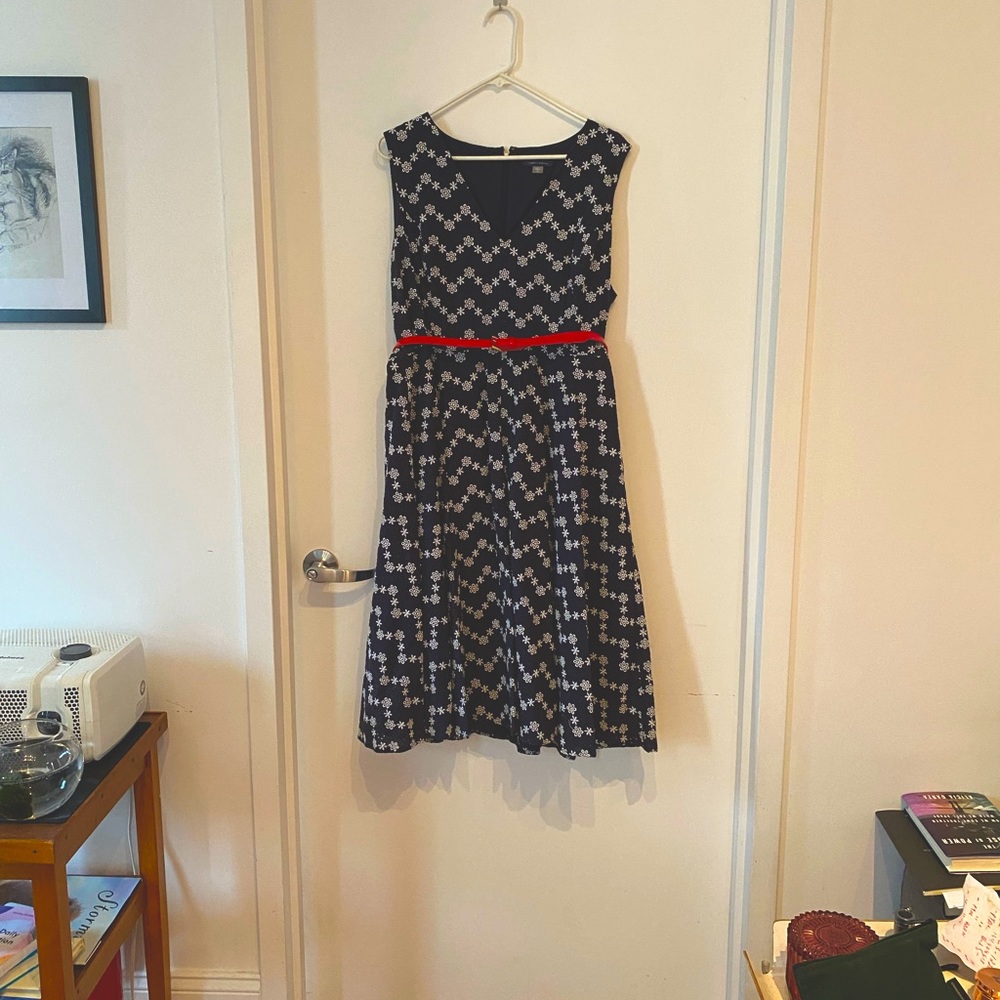 Navy eyelet dress